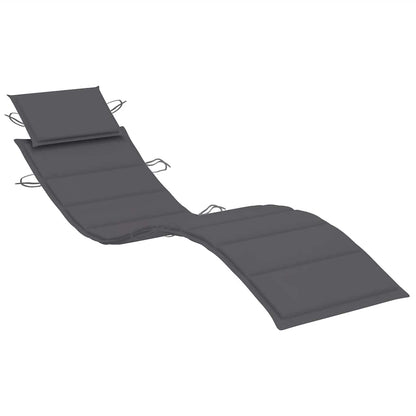 Sunlounger With Table Natural wood Solid Acacia wood Large
