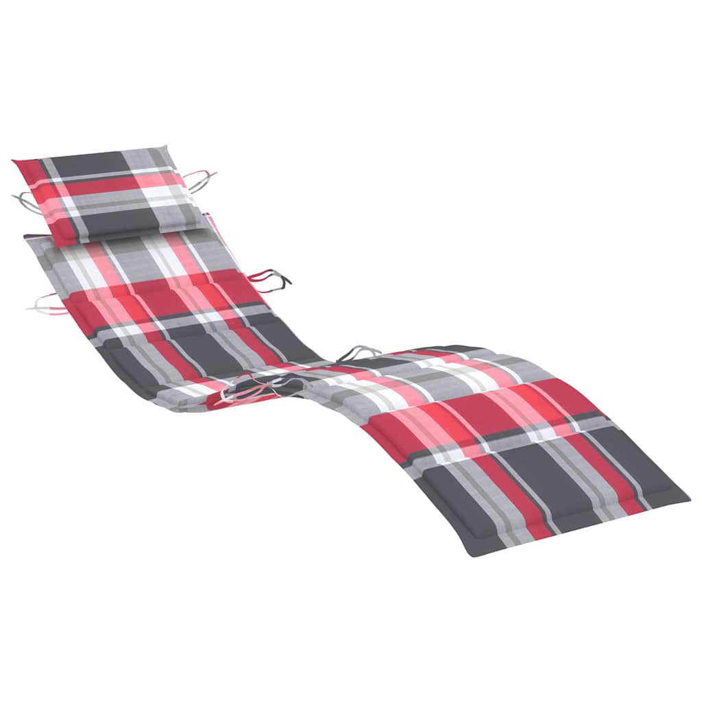 Patio Sun Lounger With Table Red