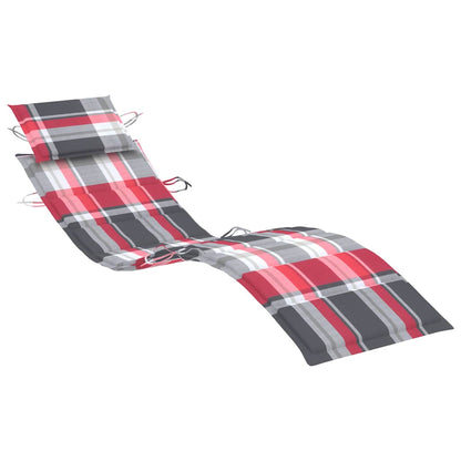 Patio Sun Lounger With Table Red