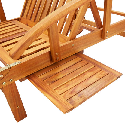 Sunlounger Black Solid acacia wood, 100% polyester fabric Standard