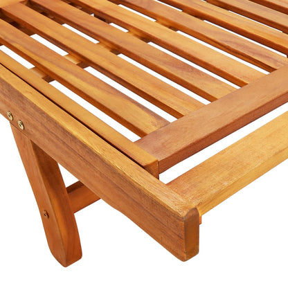 Sunlounger Black Solid acacia wood, 100% polyester fabric Standard
