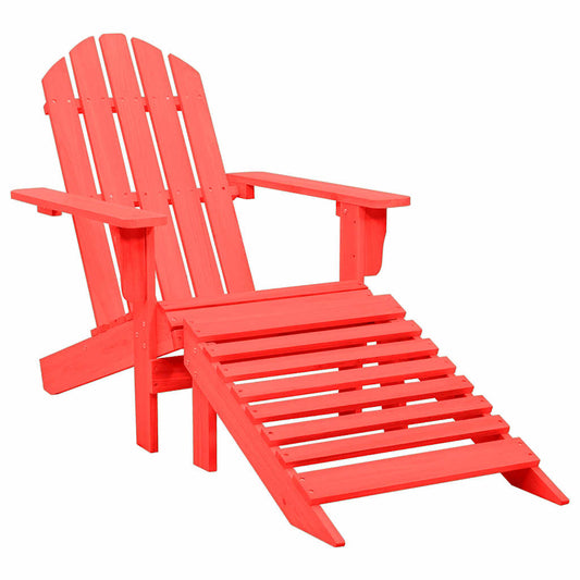 Garden Chair Red Solid fir wood Standard Detachable