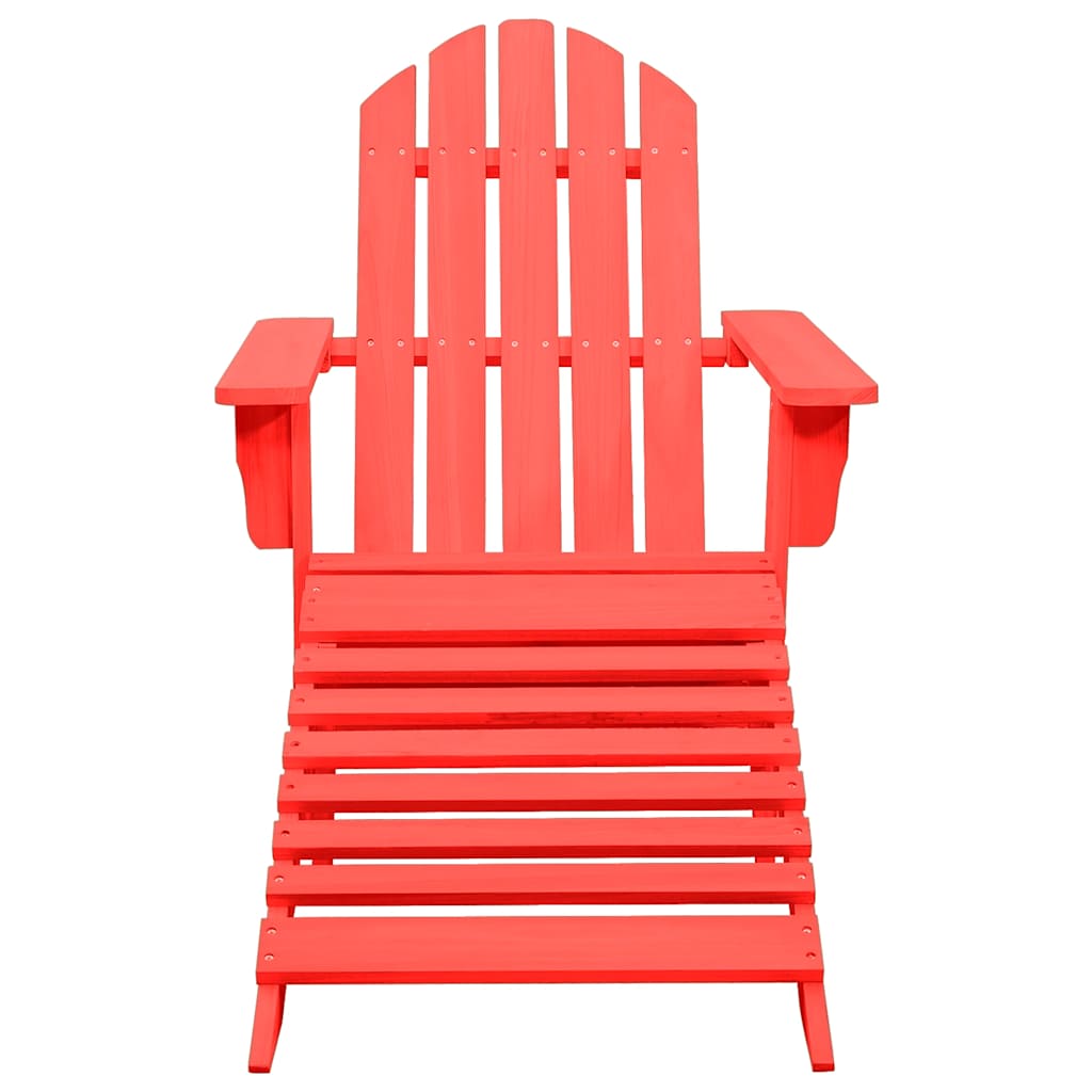 Garden Chair Red Solid fir wood Standard Detachable