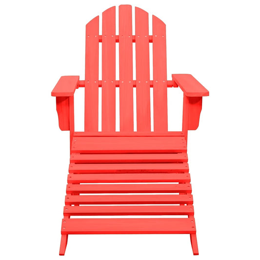 Garden Chair Red Solid fir wood Standard Detachable