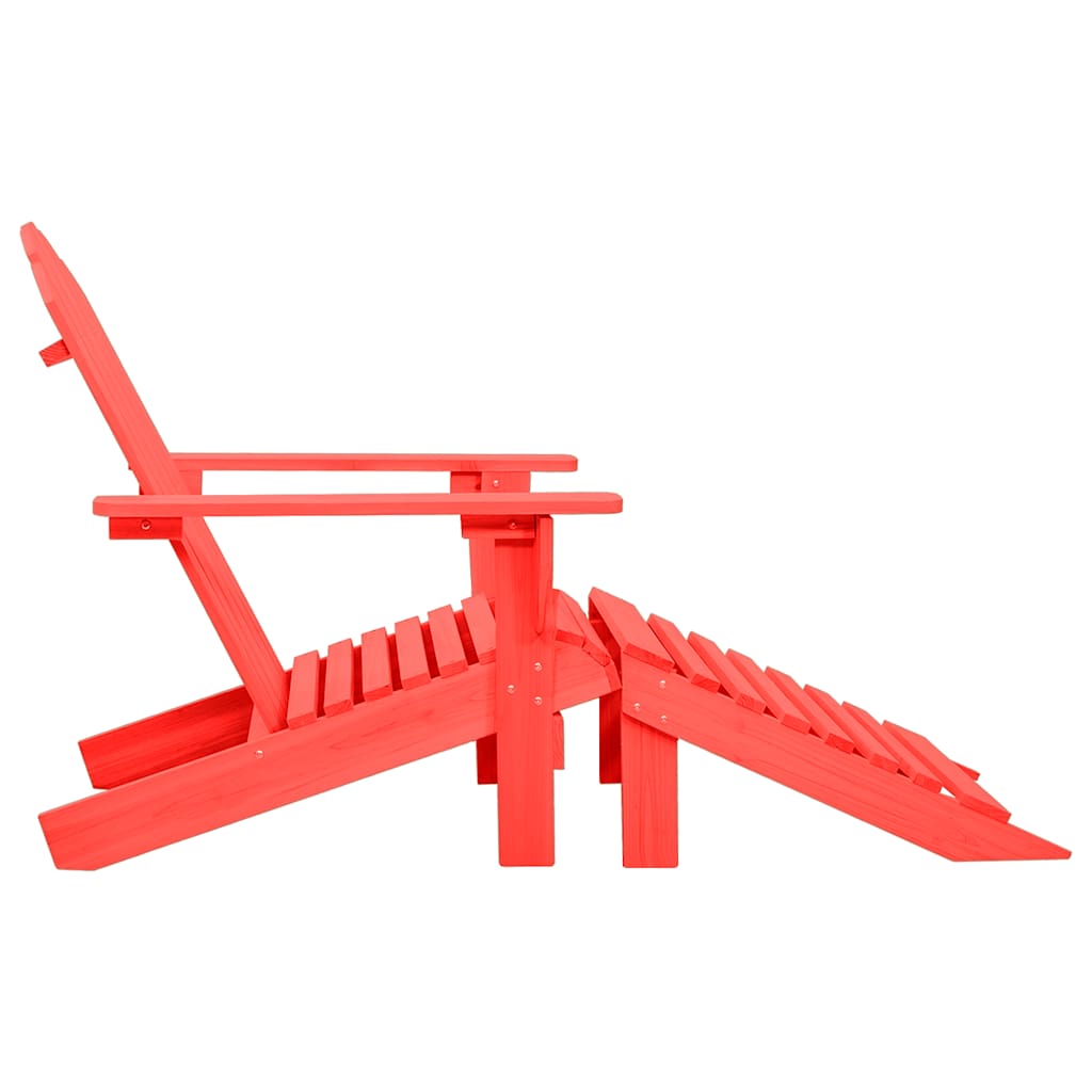 Garden Chair Red Solid fir wood Standard Detachable
