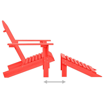 Garden Chair Red Solid fir wood Standard Detachable