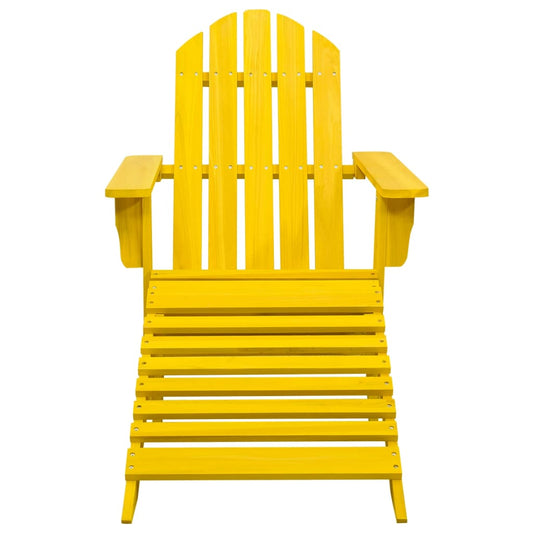 Garden Chair Yellow Solid Fir Wood Large Detachable