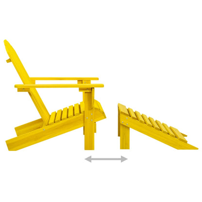 Garden Chair Yellow Solid Fir Wood Large Detachable