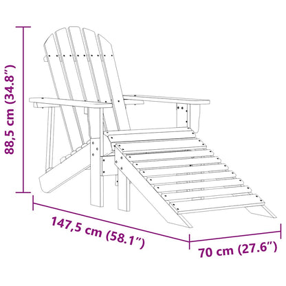 Garden Chair Pink Solid fir wood Standard Detachable