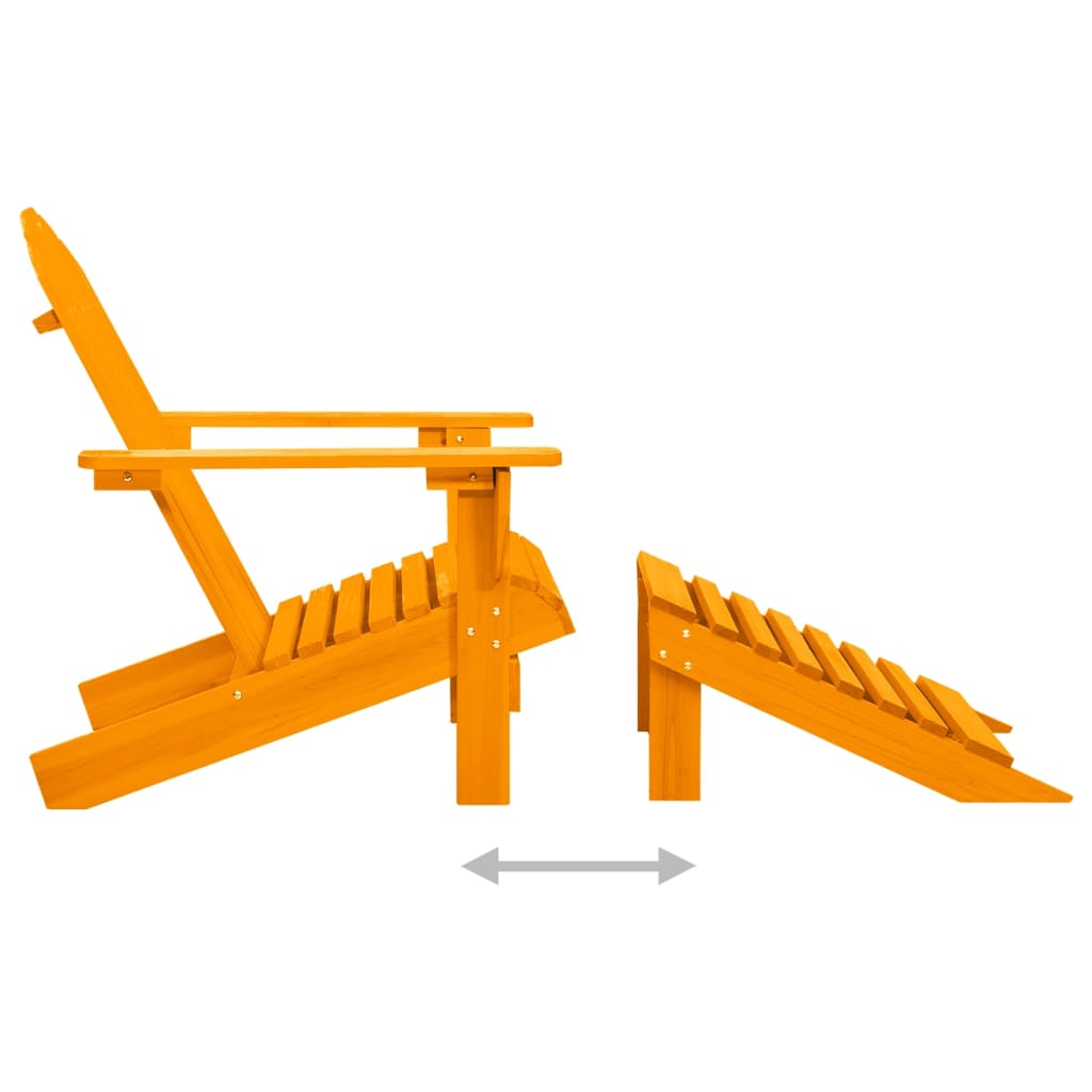 Garden Chair Orange Solid fir wood Standard Detachable