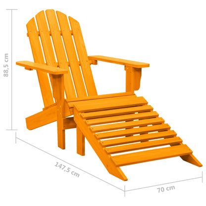 Garden Chair Orange Solid fir wood Standard Detachable