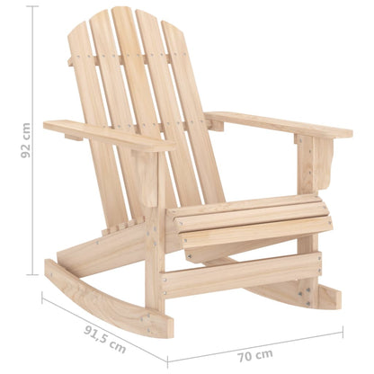 Garden Rocking Chair Brown Solid Fir Wood Medium