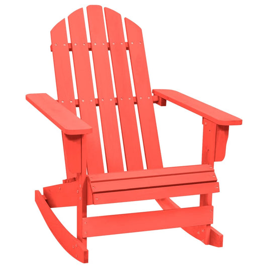 Garden Rocking Chair Red Solid Fir Wood Medium Durable