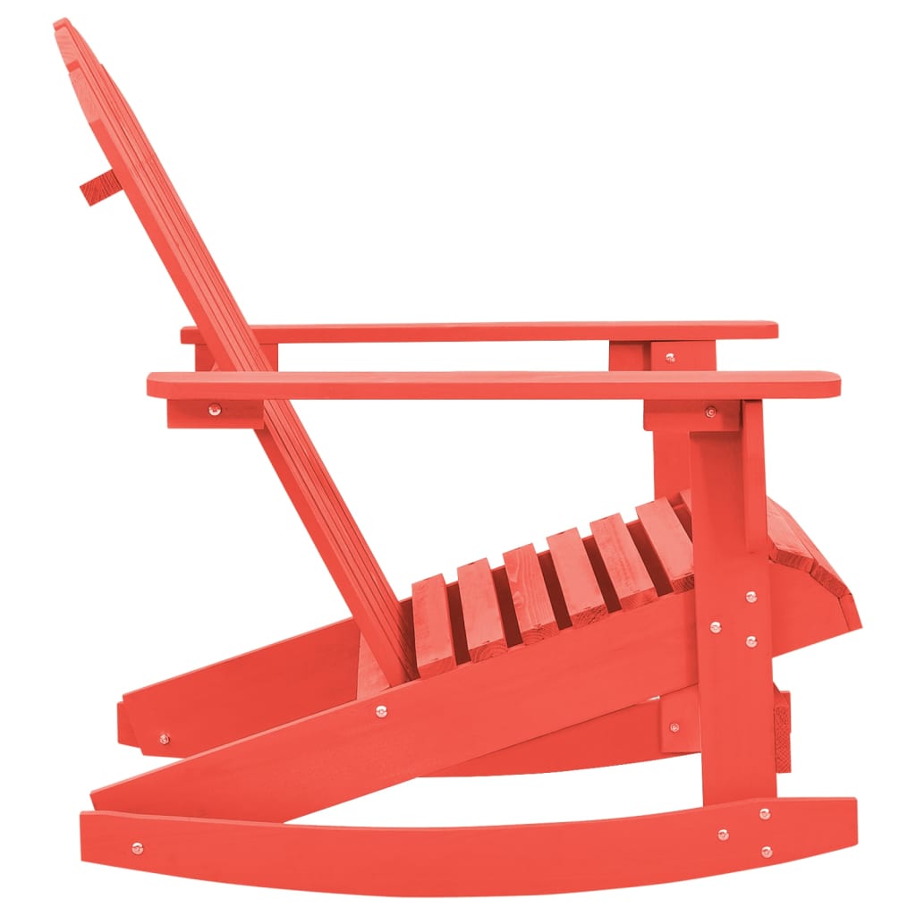 Garden Rocking Chair Red Solid Fir Wood Medium Durable