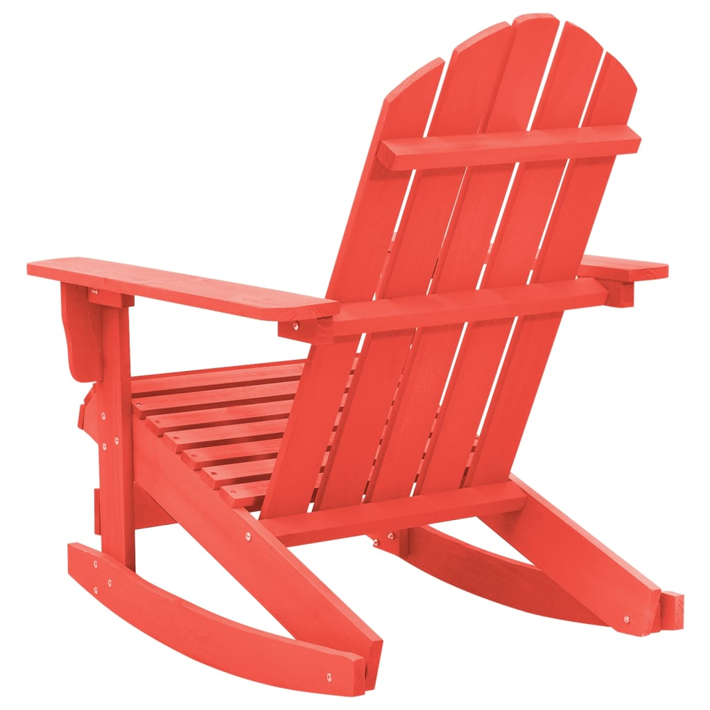 Garden Rocking Chair Red Solid Fir Wood Medium Durable