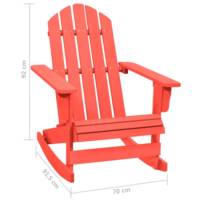 Garden Rocking Chair Red Solid Fir Wood Medium Durable