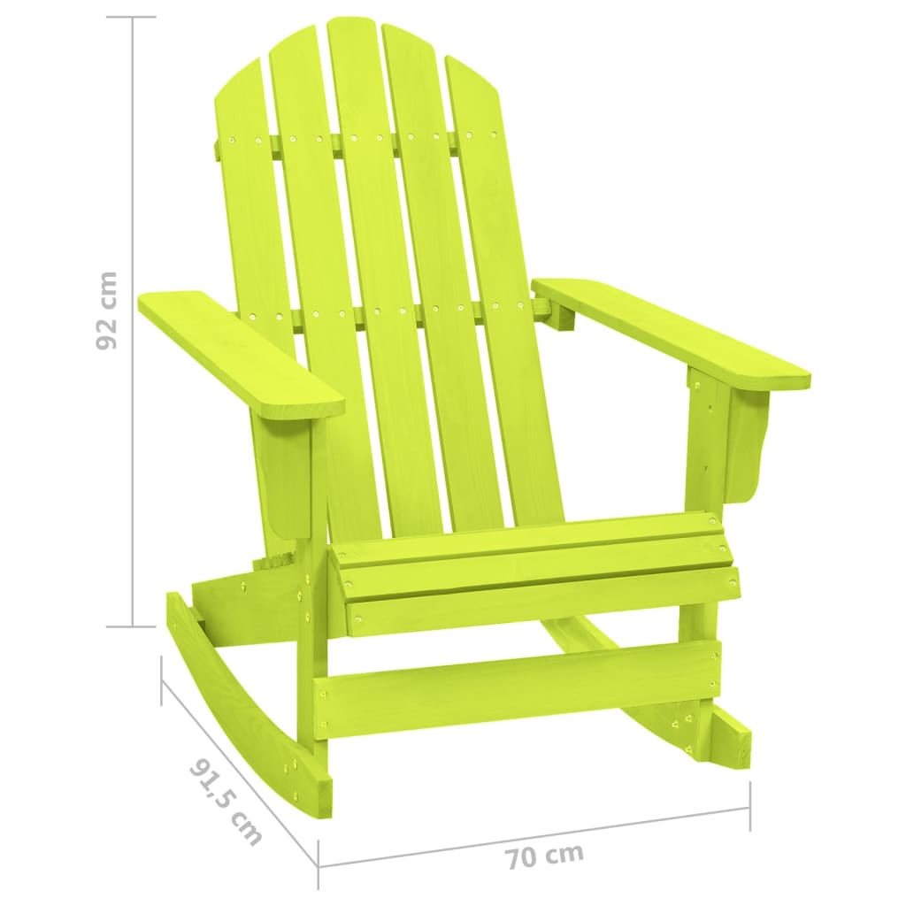 Garden Rocking Chair Green Solid fir wood Standard