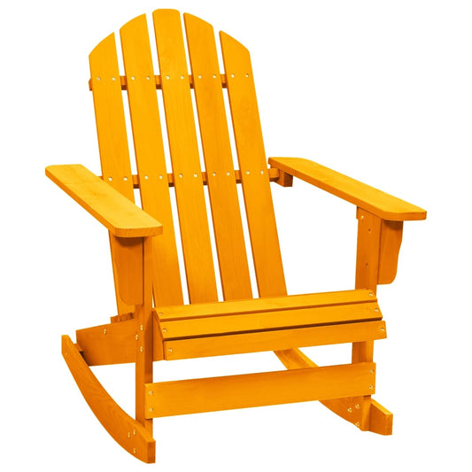 Garden Rocking Chair Orange Solid fir wood Medium Ergonomic