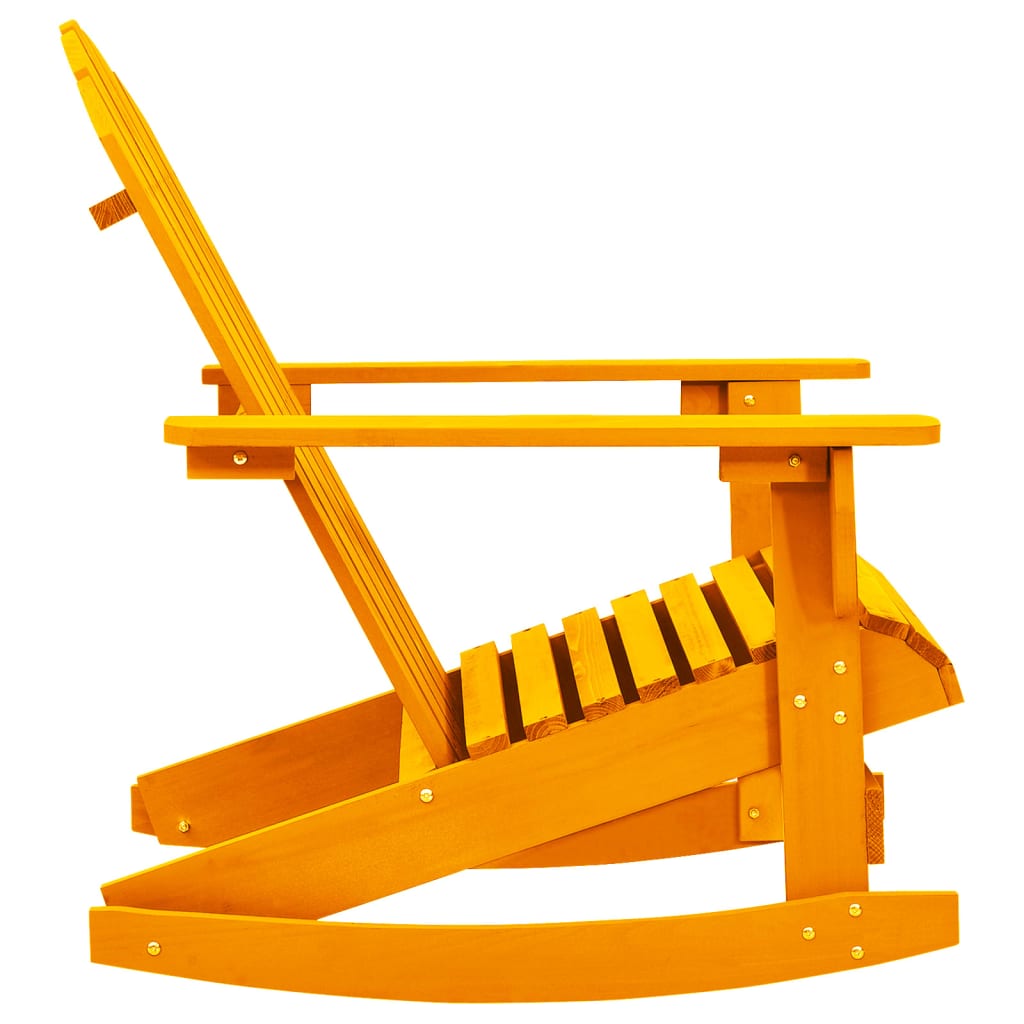Garden Rocking Chair Orange Solid fir wood Medium Ergonomic