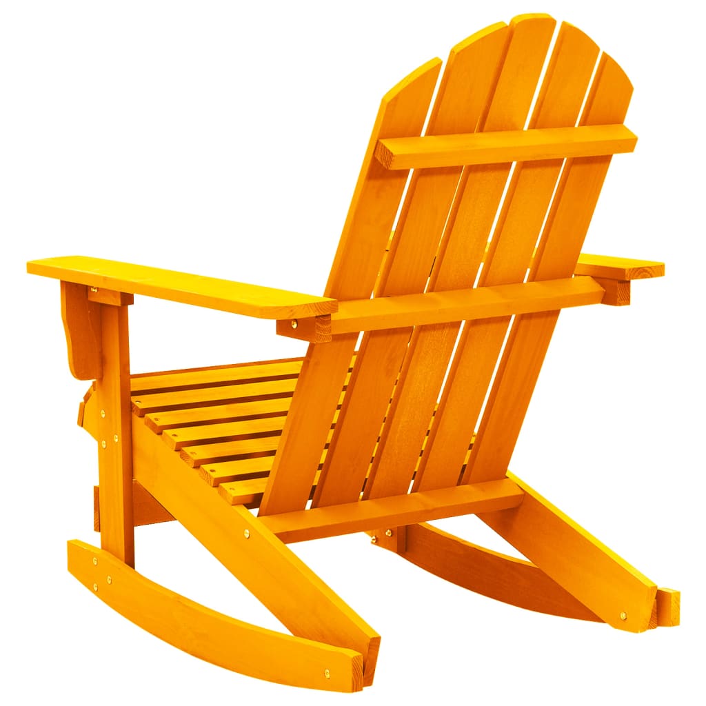 Garden Rocking Chair Orange Solid fir wood Medium Ergonomic