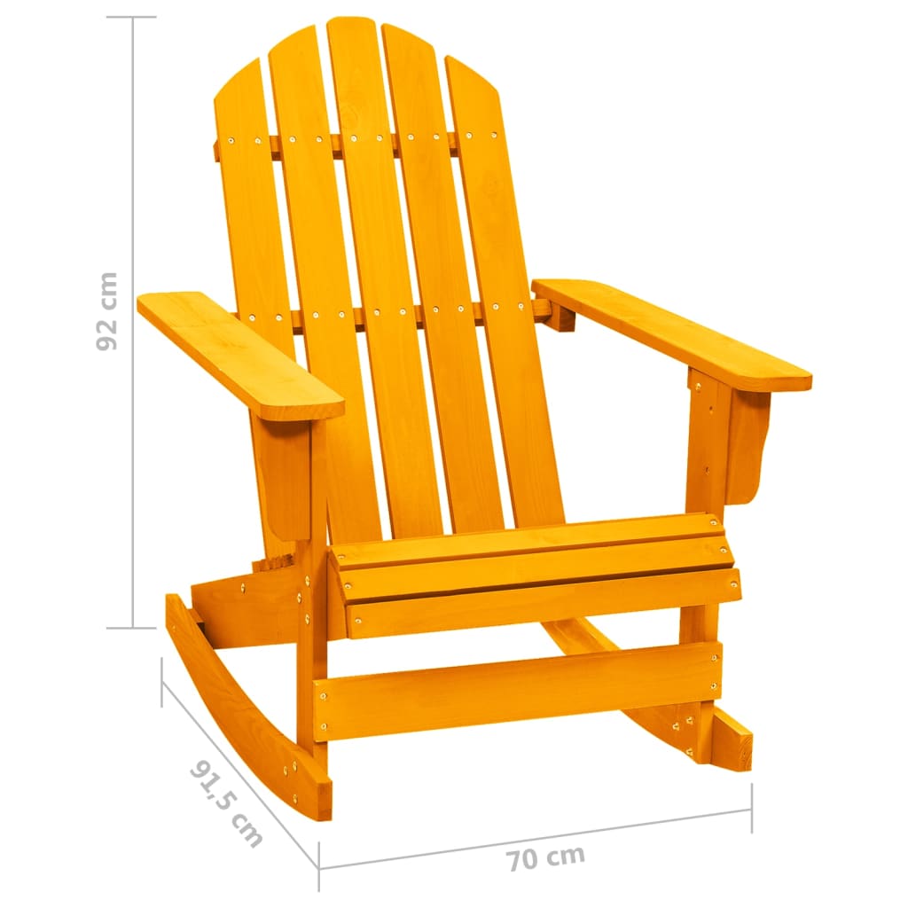 Garden Rocking Chair Orange Solid fir wood Medium Ergonomic