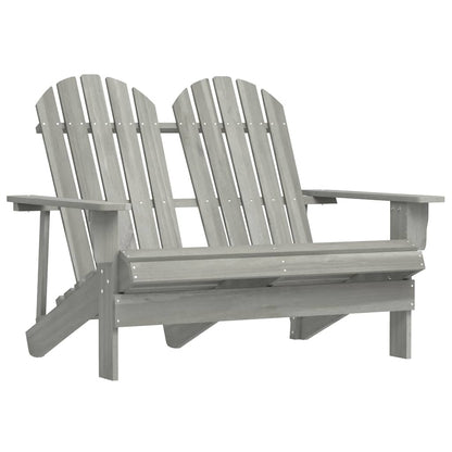 Garden Chair Grey Solid fir wood 2-seater Durable