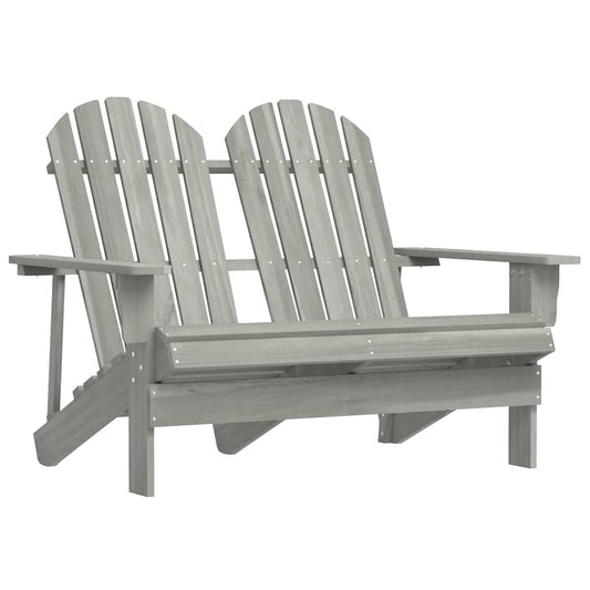 Garden Chair Grey Solid fir wood 2-seater Durable