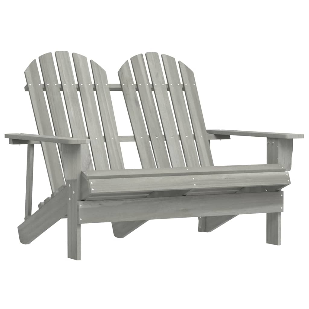 Garden Chair Grey Solid fir wood 2-seater Durable