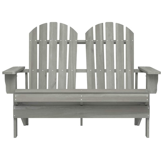 Garden Chair Grey Solid fir wood 2-seater Durable