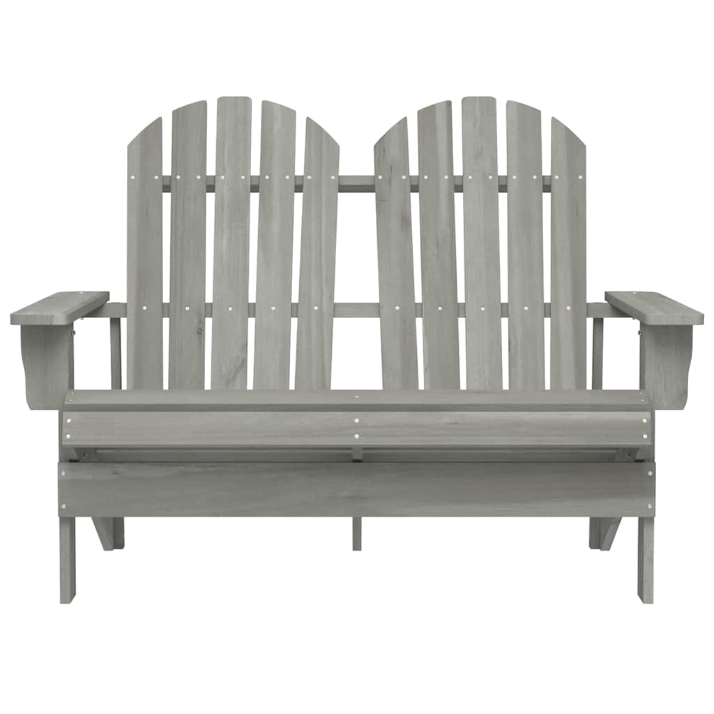 Garden Chair Grey Solid fir wood 2-seater Durable