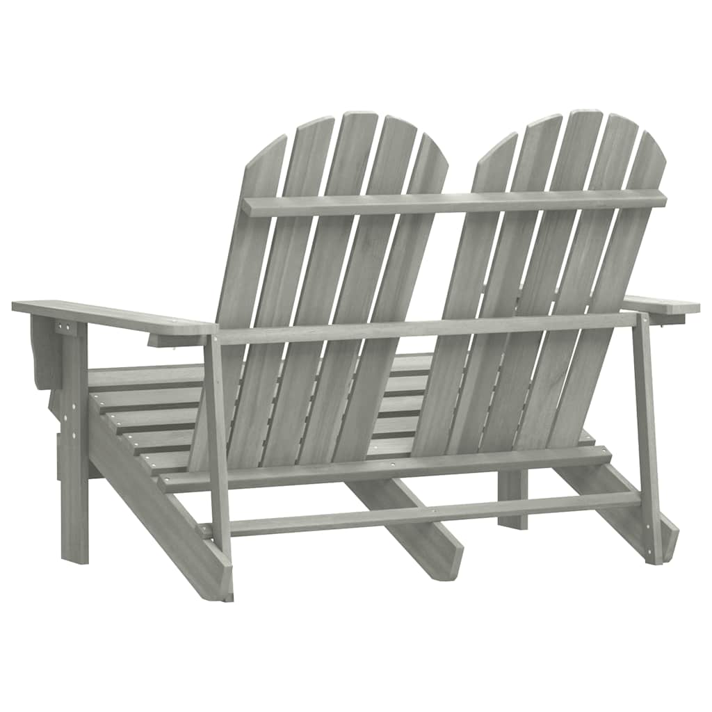 Garden Chair Grey Solid fir wood 2-seater Durable
