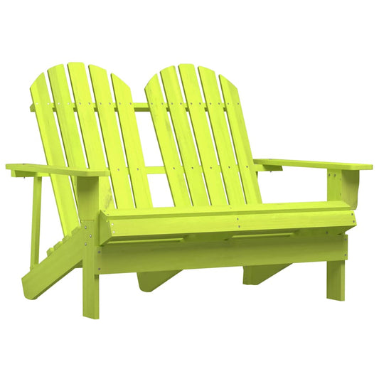 Garden Chair Green Solid fir wood 2-Seater Durable