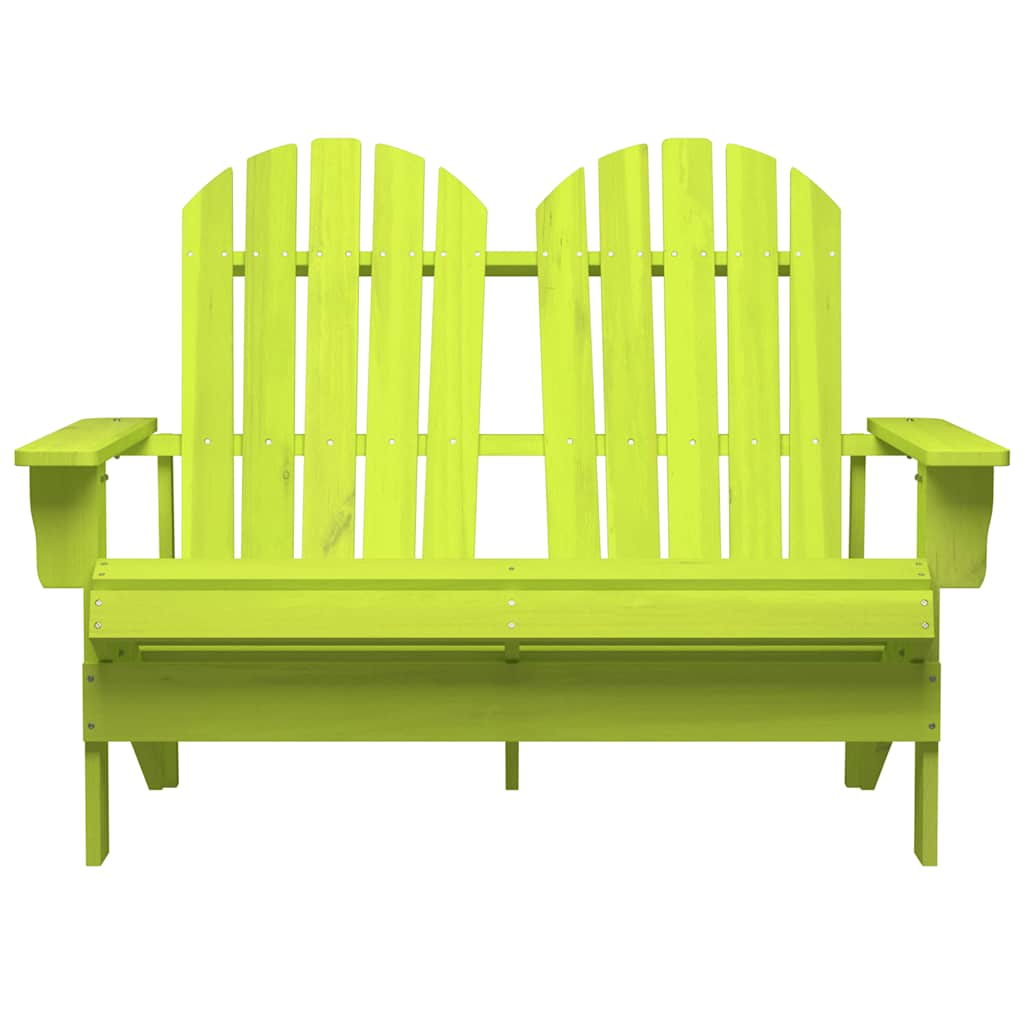 Garden Chair Green Solid fir wood 2-Seater Durable