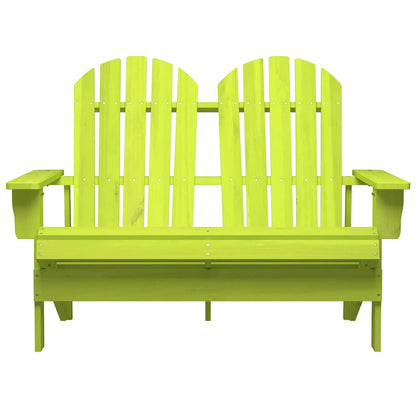 Garden Chair Green Solid fir wood 2-Seater Durable
