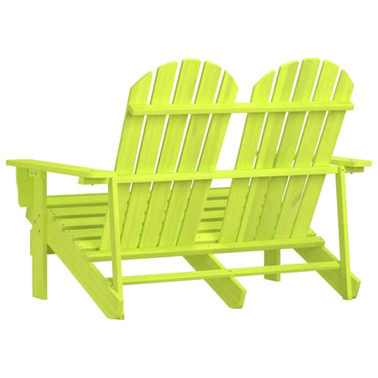 Garden Chair Green Solid fir wood 2-Seater Durable