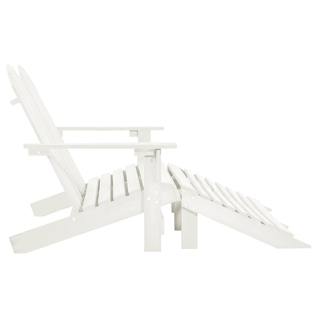 Garden Chair White Fir Wood 2-seater Ergonomic Adirondack Chair