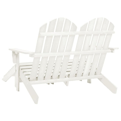 Garden Chair White Fir Wood 2-seater Ergonomic Adirondack Chair