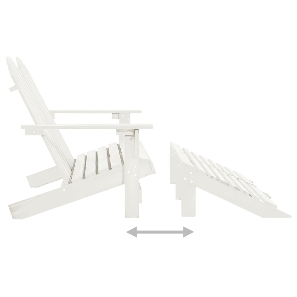 Garden Chair White Fir Wood 2-seater Ergonomic Adirondack Chair