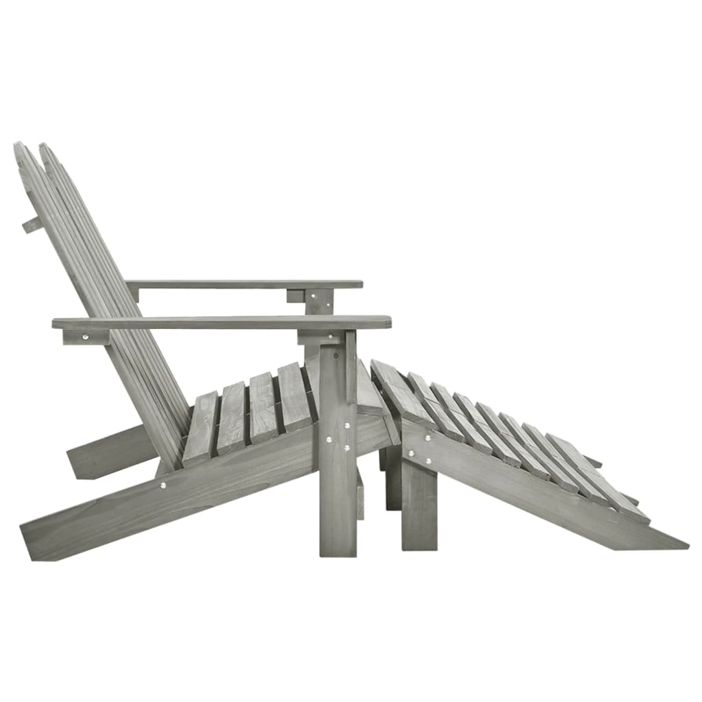 Garden Chair Grey Solid Fir Wood Two-seater Detachable