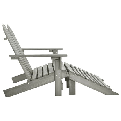 Garden Chair Grey Solid Fir Wood Two-seater Detachable