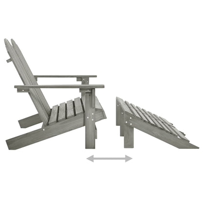 Garden Chair Grey Solid Fir Wood Two-seater Detachable