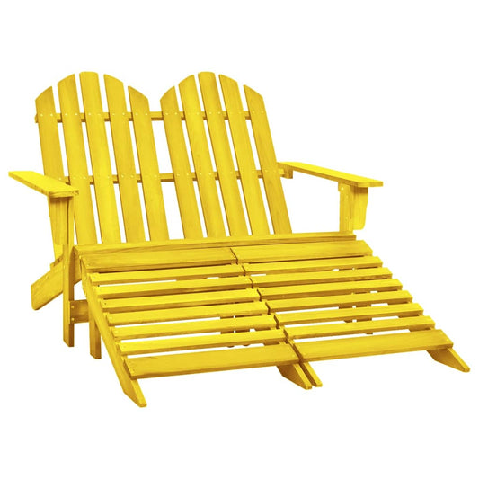 Garden Chair Yellow Solid fir wood 2-seater, Standard size
