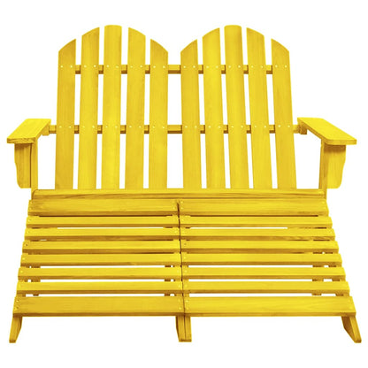 Garden Chair Yellow Solid fir wood 2-seater, Standard size