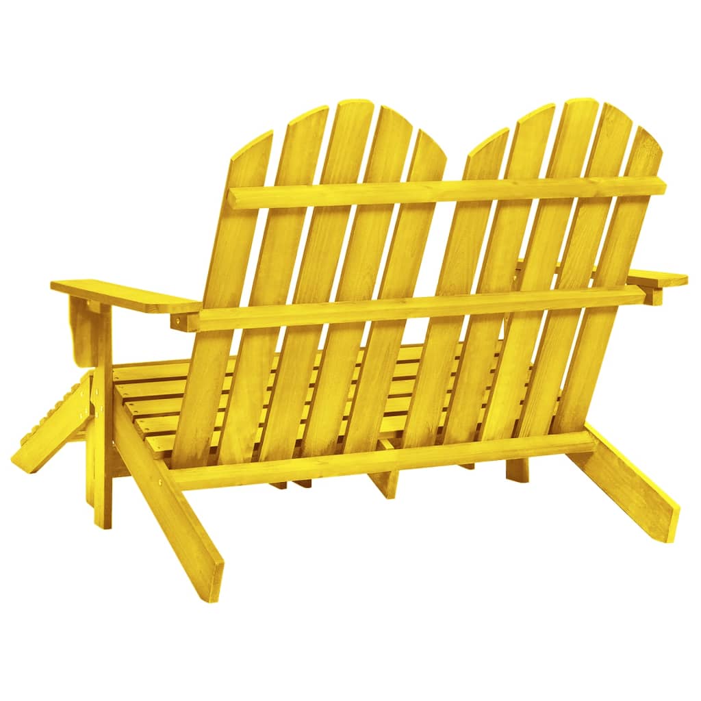 Garden Chair Yellow Solid fir wood 2-seater, Standard size