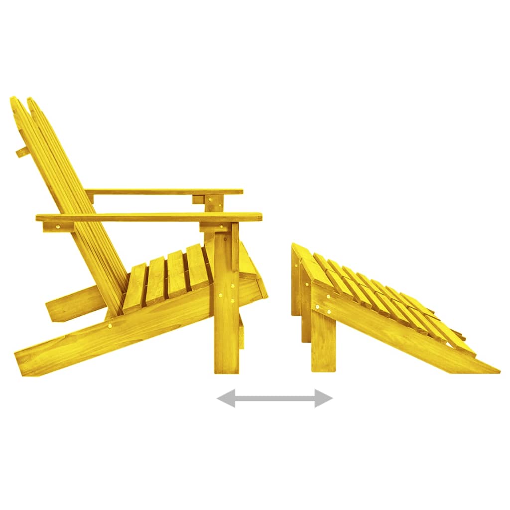 Garden Chair Yellow Solid fir wood 2-seater, Standard size