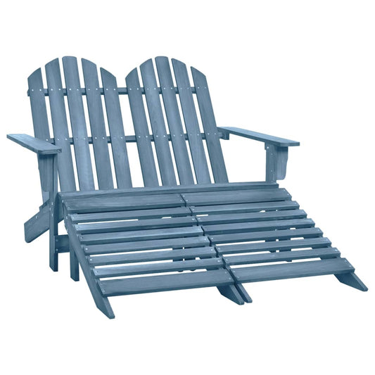 Garden Chair Blue Solid fir wood Large Detachable