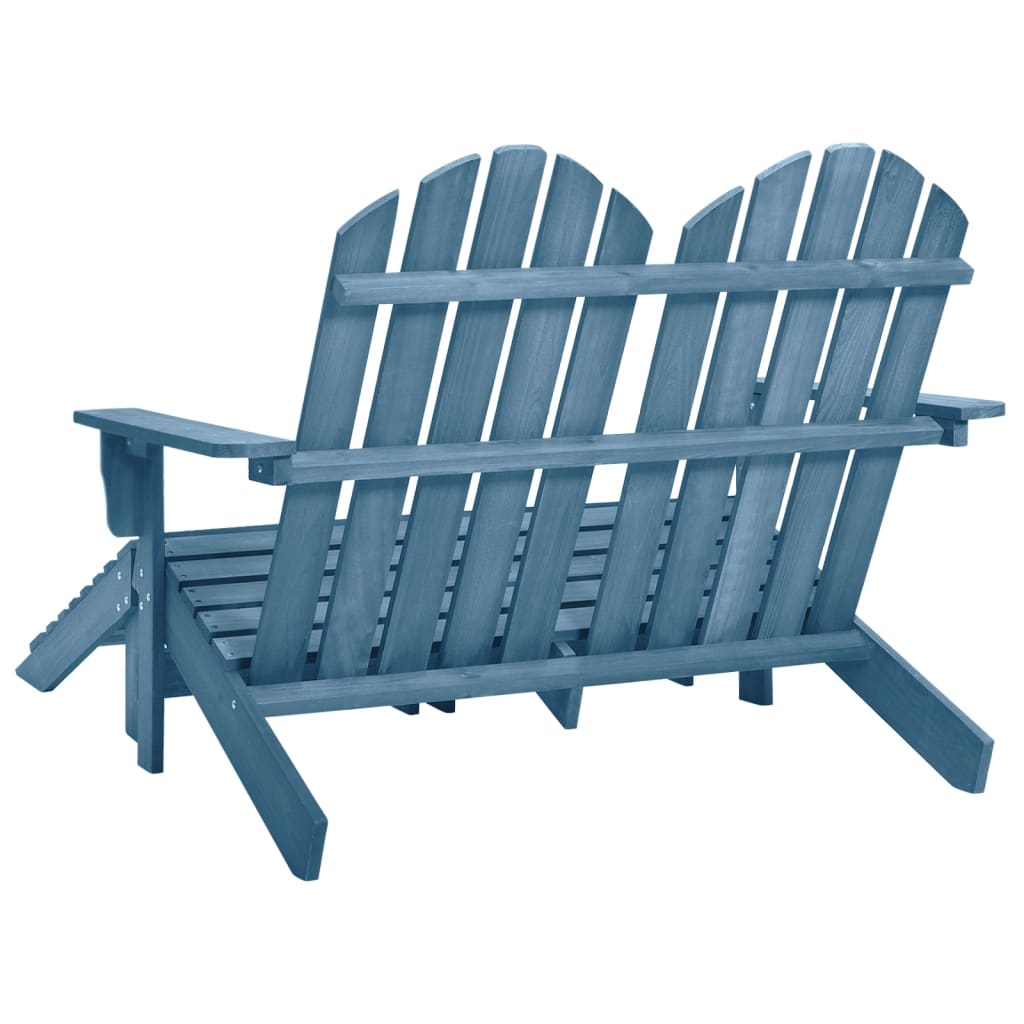 Garden Chair Blue Solid fir wood Large Detachable