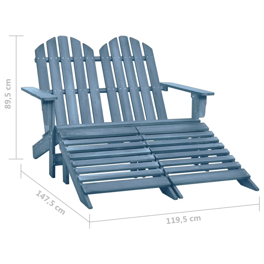 Garden Chair Blue Solid fir wood Large Detachable