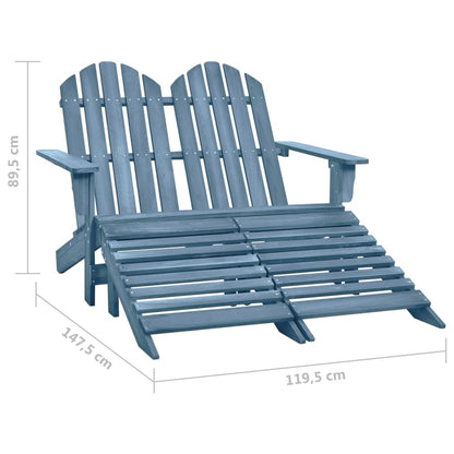 Garden Chair Blue Solid fir wood Large Detachable
