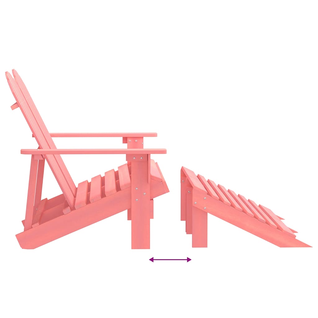 Garden Chair Pink Solid fir wood Large Detachable